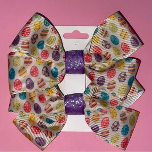 Easter Hair Bows - Hair Clips - Pigtail Hair Bows - Girls Hair Bows - Easter Egg